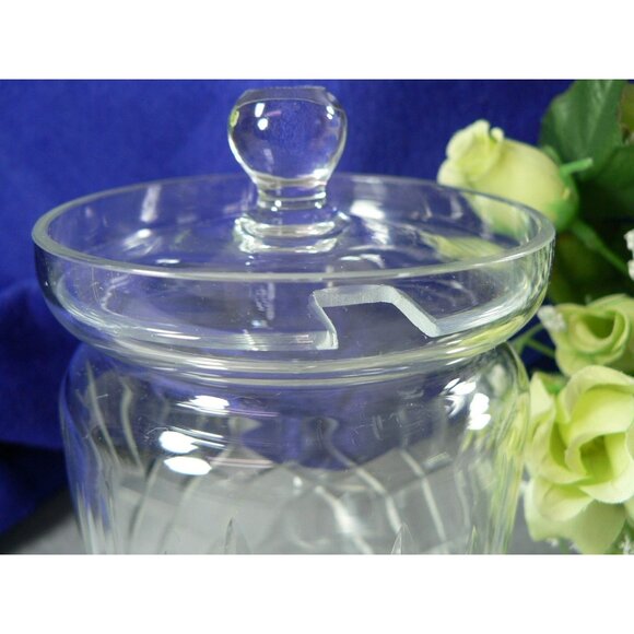 Crystal Clear Glass Jar With Lid & Spoon Notch For Sugar Honey Jam & More - Picture 2 of 9